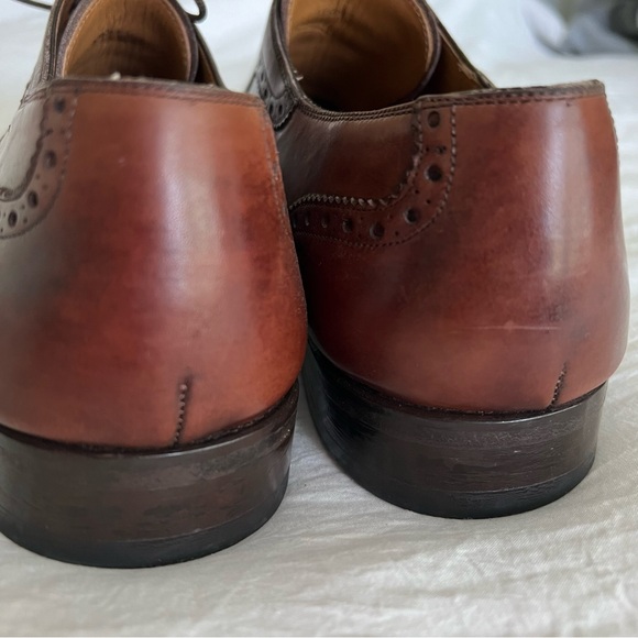 🤎 MAGNANNI~ Men's Wingtip BROWN All Leather Dress Shoes US 10.5 - Picture 10 of 16
